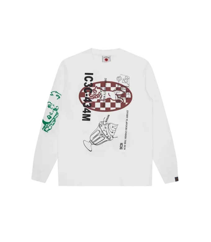 T-shirt a maniche lunghe con grafica multipla T-shirt a maniche lunghe con grafica multipla