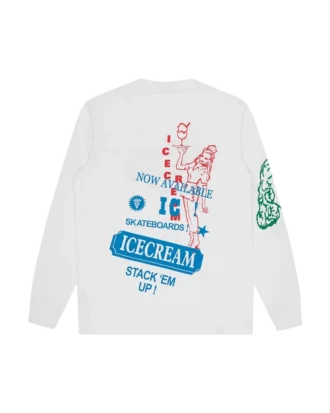 T-shirt a maniche lunghe con grafica multipla