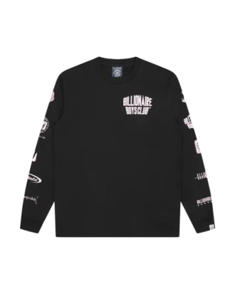 T-shirt a maniche lunghe con loghi multipli