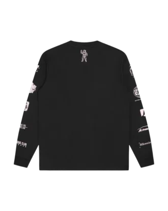 T-shirt a maniche lunghe con loghi multipli