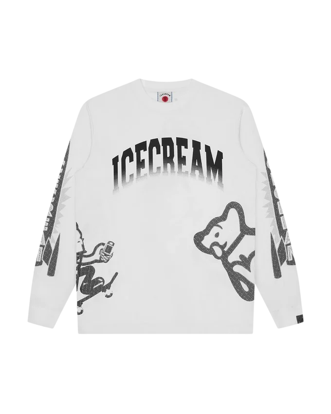 T-shirt a maniche lunghe con logo multiplo in mezzitoni T-shirt a maniche lunghe con logo multiplo in mezzitoni