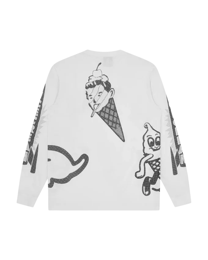 T-shirt a maniche lunghe con logo multiplo in mezzitoni T-shirt a maniche lunghe con logo multiplo in mezzitoni