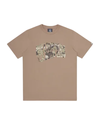 T-shirt con logo ad arco in mimetico sovrapposto