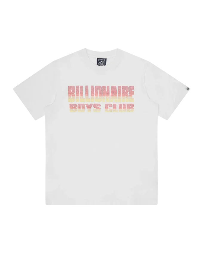 T-shirt con logo dritto e sfumatura di strass T-shirt con logo dritto e sfumatura di strass