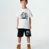T-shirt per bambini con logo robot T-shirt per bambini con logo robot